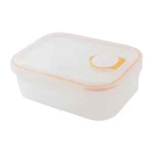 Unique Bargains Microwave 2 Slots Brnto Lunch Dinner Food Soup Box Container Clear Orange