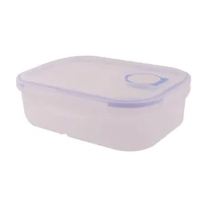 Unique Bargains Home School Dual Compartments Salad Food Storage Lunch Box Clear Purple