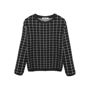 O-Neck Long Sleeve Women Sweatshirt Fashion Plaid Pullover Generic DEAML