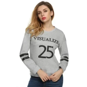 Clearance ! Hot Sale Printing Sweatshirt Hoodies O Neck Long Sleeve Letters Number SPPYY