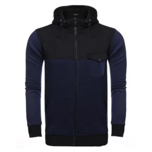 Christmas Sales New Men Casual Pocket Hooded Solid Zipper Hoodie Jacket FSBR