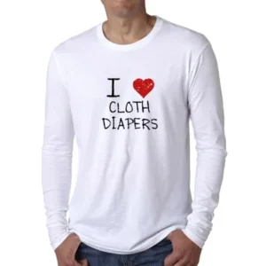 I Love Cloth Diapers - Child Handwriting Men's Long Sleeve T-Shirt