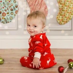 Toddler Baby Boy Girl Christmas Long Sleeve Deer Print Romper Clothes