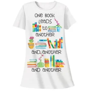 Women's Nightshirt "One Book Leads to Another" Book Lovers Sleepwear OSFM