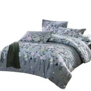 Unique Bargains Floral Vine Pattern Duvet Cover Pillowcase Quilt Cover Bedding Set King Size