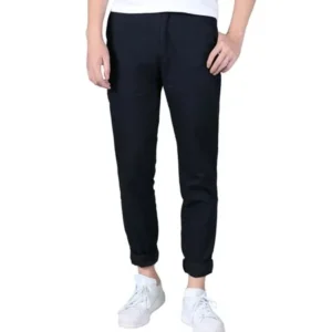 Unique Bargains Men Fly Wrinkle-free Tapered Flat Front Plain Zipper Chino Pants