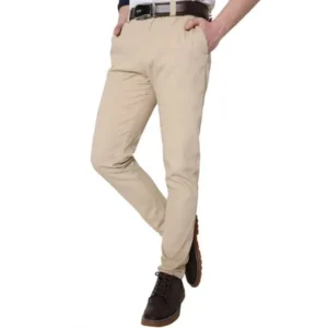 Unique Bargains Front Pockets Slim-Tapered Flat Classic Chino Pants (Men's)