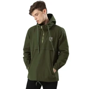 Lars Amadeus Men's Windbreaker Half Zip Hoodie Anorak Pullover Jacket