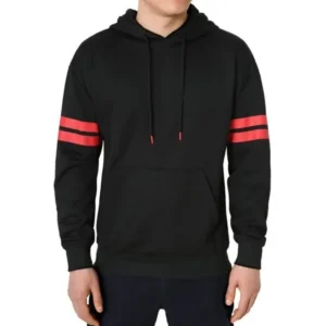 Unique Bargains Men Kangaroo Pocket Drawstring Ribbed Hems Long Sleeves Hoodie