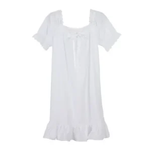 Unique Bargains Women's Cotton Nightgown Victorian-Style Sleepshirts
