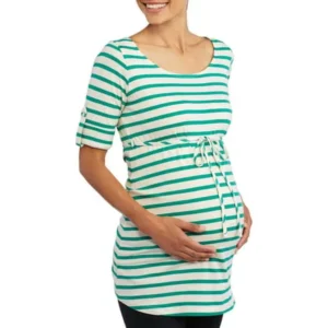 Planet Motherhood Maternity Belted Striped Tunic