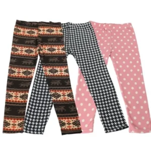 The Elixir Kids 3-Pack Girl Pants Toddler Kids Classic Leggings Stretch Pants, Small