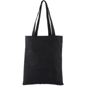 Lady Shopping Canvas Books Clothes Cosmetic Holder Container Tote Bag Black