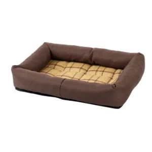 Unique Bargains Summer Cool Heat Resistant Bamboo Dog Cushion Pet Cat Sleeping Bed Mat S Coffee Color