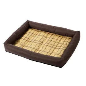 Unique Bargains Summer Cool Heat Resistant Bamboo Dog Cushion Pet Cat Sleeping Bed Mat M Coffee Color