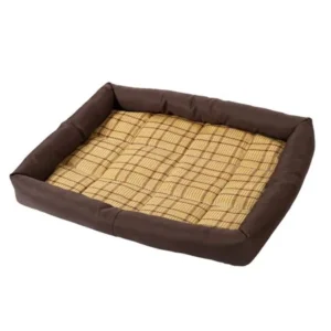 Unique Bargains Summer Cool Heat Resistant Bamboo Dog Cushion Pet Cat Sleeping Bed Mat L Coffee Color