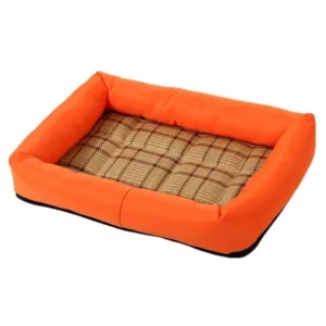 Unique Bargains Summer Cool Heat Resistant Bamboo Dog Cushion Pet Cat Sleeping Bed Mat S Orange