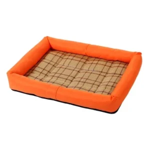 Unique Bargains Summer Cool Heat Resistant Bamboo Dog Cushion Pet Cat Sleeping Bed Mat M Orange