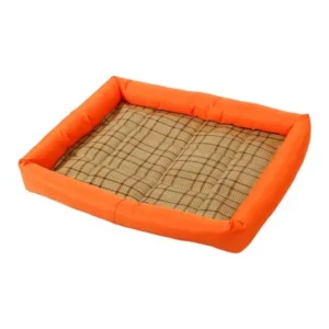 Unique Bargains Summer Cool Heat Resistant Bamboo Dog Cushion Pet Cat Sleeping Bed Mat L Orange