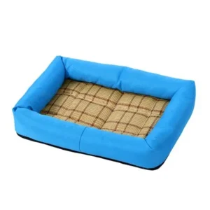 Unique Bargains Summer Cool Heat Resistant Bamboo Dog Cushion Pet Cat Sleeping Bed Mat S Blue