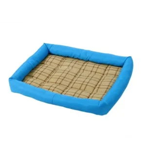 Unique Bargains Summer Cool Heat Resistant Bamboo Dog Cushion Pet Cat Sleeping Bed Mat L Blue