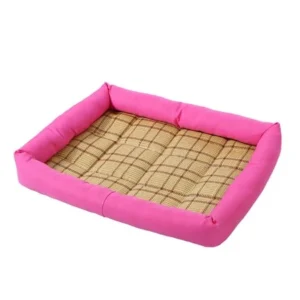 Unique Bargains Summer Cool Heat Resistant Bamboo Dog Cushion Pet Cat Sleeping Bed Mat M Fuchsia