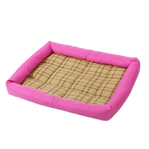 Unique Bargains Summer Cool Heat Resistant Bamboo Dog Cushion Pet Cat Sleeping Bed Mat L Fuchsia