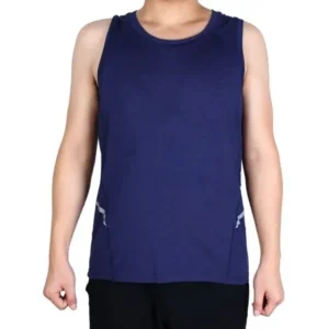 Men Sleeveless T-shirt Activewear Vest Exercise Sports Tank Top Navy Blue M