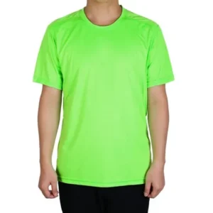 Adult Men Polyester Breathable Short Sleeve Clothes, Casual Wear Tee, Jogging Running Sports T-shirt L Green