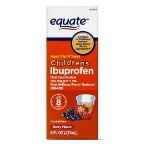 Equate Childrens Ibuprofen Berry Suspension, 100 mg, 8 Oz