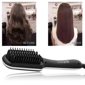 Hair Straightener -Electric Digital Ionic Hair Straightener Brush Heating Easy Detangling Hair Brush