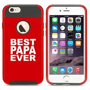 Apple iPhone 6 6s Shockproof Impact Hard Soft Case Cover Best Papa Ever (Red),MIP