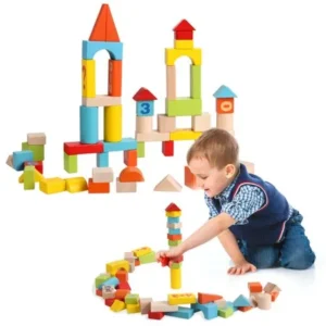 52 PCS Colorful Wooden Digital Building Learning Block Educational Set Toys
