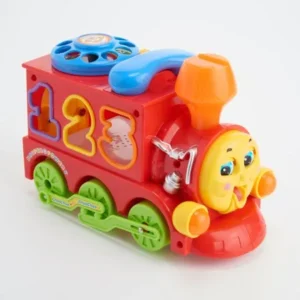 Huile Musical Learning Train Toy Electric Bump and Go Train with Blocks,Lights,Sounds for baby
