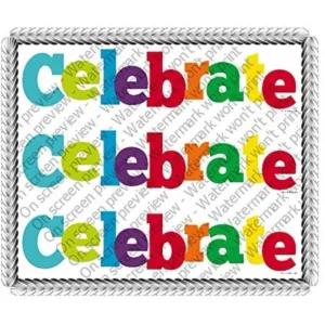 Celebrate Celebration Birthday Cake Borders Designer Prints Edible Image Cake Decoration
