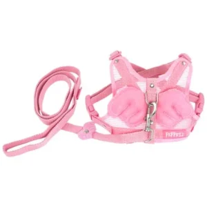 Unique Bargains Pink Nylon Adjustable Harness Leash Size M for Pet Dog Puppy