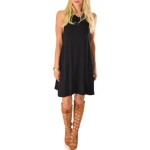 Lyss Loo Groove Thing Ribbed Cowl Neck Shift Dress