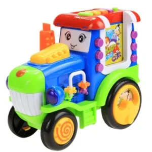 Baby Light Music Electric Train Reactor Pull Toy with Learning Educational Card HITC