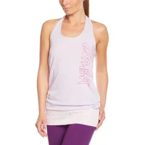 Zumba Fitness Women's "Burn It Up" Bubble Halter Athletic Tee, Purple, X-Large/XX-Large