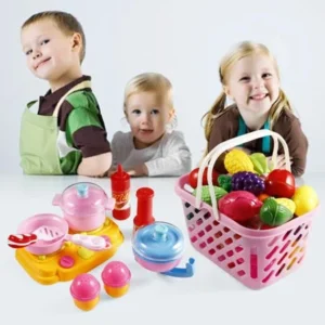 Big Sales! 49 PCS Kitchen Toys Fruits Vegetables Kids Pretend Play Food Set Toys