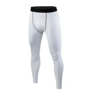 Mens Compression Pants Long Pants Base Layers Tights Athletic Apparel -white