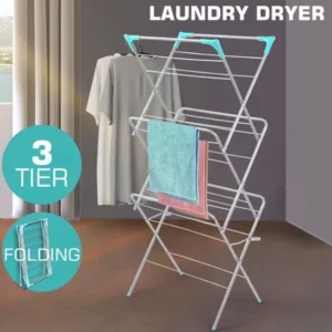 Foldable Clothes Storage Drying Rack Portable Metal Laundry Hanger Towel Rack