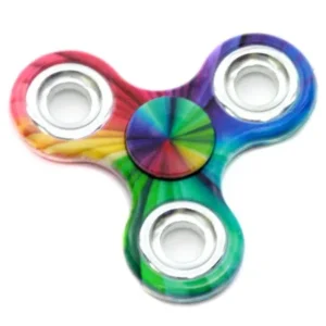 Accent Tri Fidget Hand Spinner Toys, Ultra Fast Bearings, Finger Toy, Great Gift for ADD, ADHD, Anxiety and Autism Adult Children (Rainbow Ti-Dye)