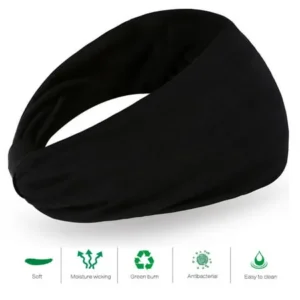 Yosoo 2 PCS Wide Bandana Headband Sweatband Wrap Looking Head Hair Band for man women Fashion Yoga Running Exercise