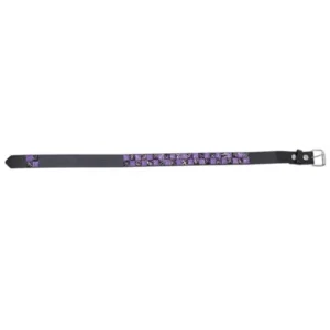 Girls Purple Black White Square Patterned Bonded Leather Skinny Belt S-XL