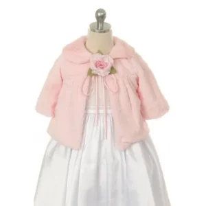 Kids Dream Pink Faux Fur Special Occasion Half Coat Baby Girls 12M