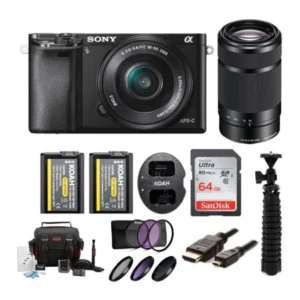 Sony Alpha a6000 Mirrorless Digital Camera with 16-50mm and 55-210mm Lens Bundle