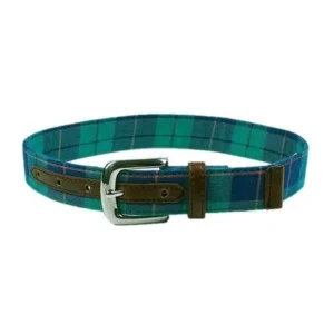 J Point Unisex Adjustable Plaid Belt For Kids- Green L