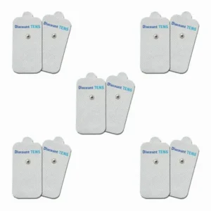 TENS Electrodes - XL 2" x 4" Replacement Pads for TENS Units - 5 Pairs of Snap TENS Unit Electrodes (10 TENS Unit Pads) - Discount TENS Brand