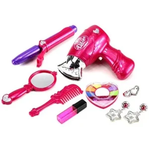 Girl's Dream 91 Pretend Play Toy Fashion Beauty Play Set w/ Working Hair Dryer, Assorted Beauty Accessories